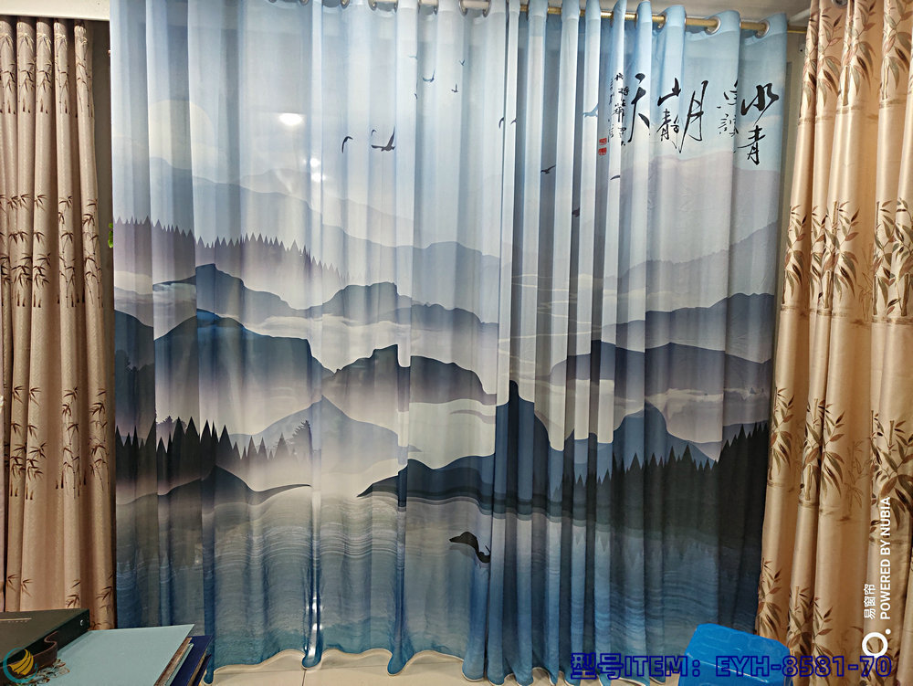Digital Printing Crafts New Chinese Chiffon Landscape Window Screen Curtain Shower Curtain Wall Covering Roman Curtains Digital Printing Crafts New Chinese Chiffon Landscape Window Screen Curtain Shower Curtain Wall Covering Roman Curtains