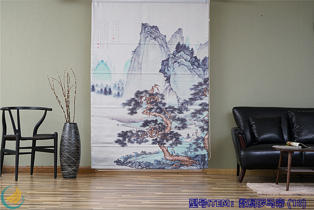 Digital Printing Crafts New Chinese Chiffon Landscape Window Screen Curtain Shower Curtain Wall Covering Roman Curtains Digital Printing Crafts New Chinese Chiffon Landscape Window Screen Curtain Shower Curtain Wall Covering Roman Curtains