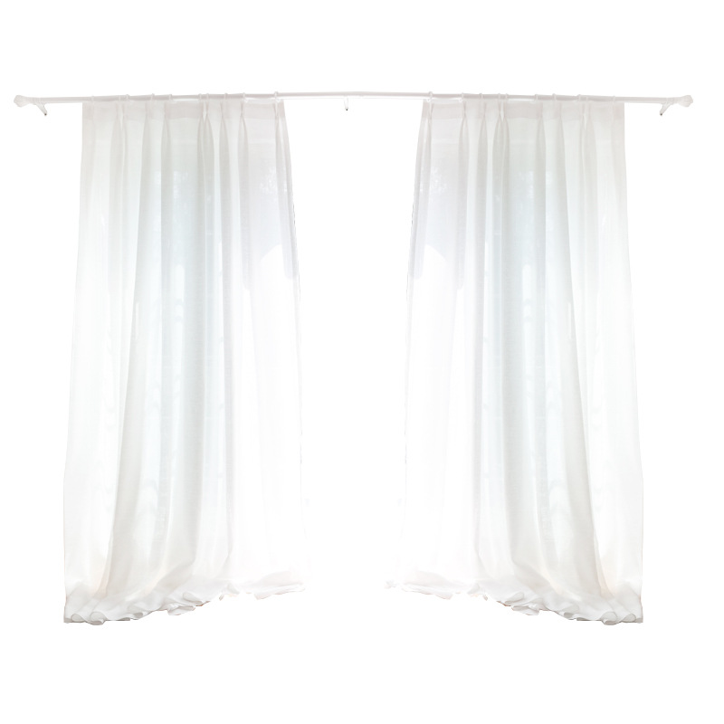 Curtain Mesh Curtains Light Transmission Nontransparent Yarn Finished White Yarn Balcony Yarn Partition Living Room Half Shade Window Screen White Fabric