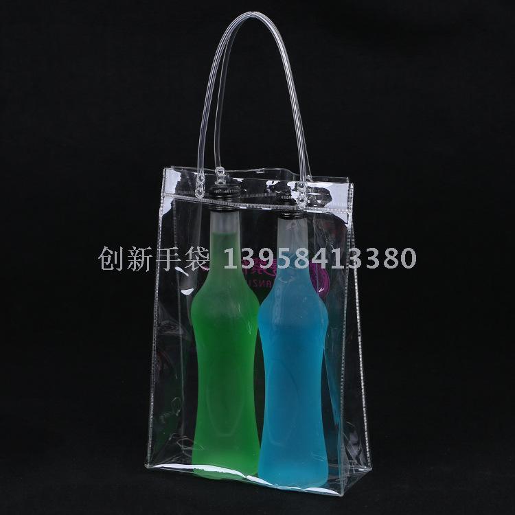 Factory custom portable PVC plastic packaging bag custom PVC liquor plastic bags printed logo
