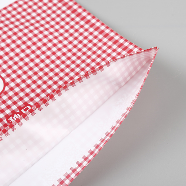 Production Creative with Red Square Plaid PE Clothing Gift Bag Shopping Bag Handbag Plastic Packaging Bag with Logo
