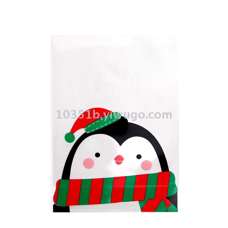 Santa Claus Gift Bag Biscuits Bag Flat Mouth Doypack Gift Plastic Packaging Bag OPP Small Bag 100 Pieces