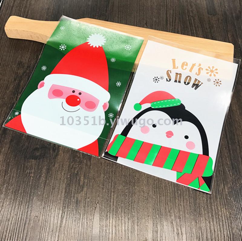 Santa Claus Gift Bag Biscuits Bag Flat Mouth Doypack Gift Plastic Packaging Bag OPP Small Bag 100 Pieces