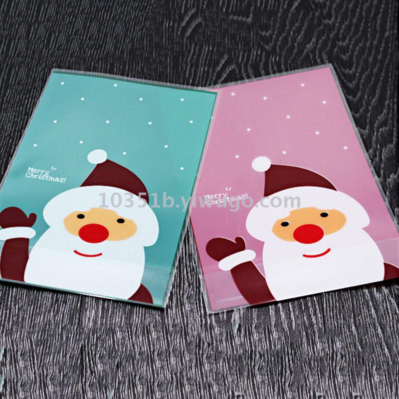 Santa Claus Gift Bag Biscuits Bag Flat Mouth Doypack Gift Plastic Packaging Bag OPP Small Bag 100 Pieces