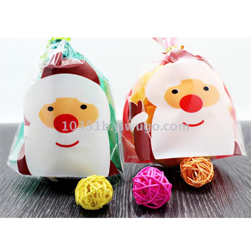 Santa Claus Gift Bag Biscuits Bag Flat Mouth Doypack Gift Plastic Packaging Bag OPP Small Bag 100 Pieces