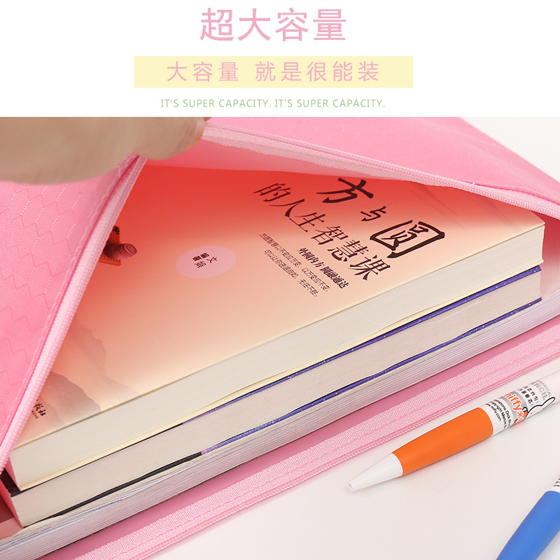 A4 Oxford Cloth Zipper Bag Football Pattern File Bag Custom Waterproof File Bag PVC Pen Bag Canvas Printed Logo