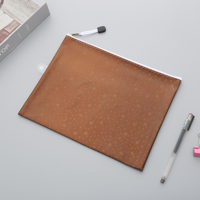 Starry Sky Pattern Waterproof Zipper Bag Canvas File Bag Can Be Customized Printing Logo Color and Style