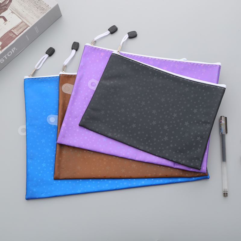 Starry Sky Pattern Waterproof Zipper Bag Canvas File Bag Can Be Customized Printing Logo Color and Style