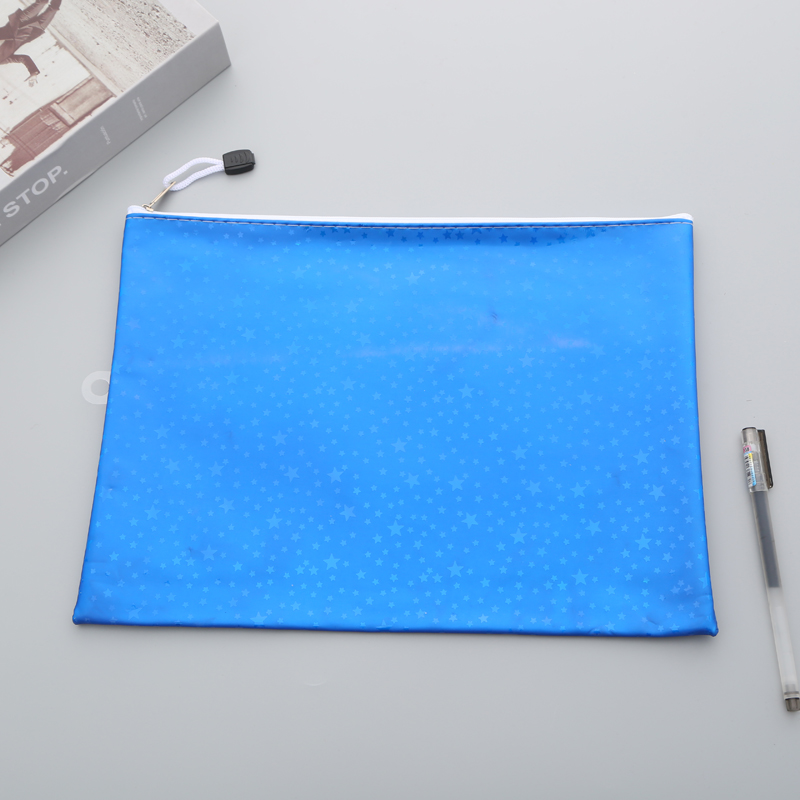 Starry Sky Pattern Waterproof Zipper Bag Canvas File Bag Can Be Customized Printing Logo Color and Style