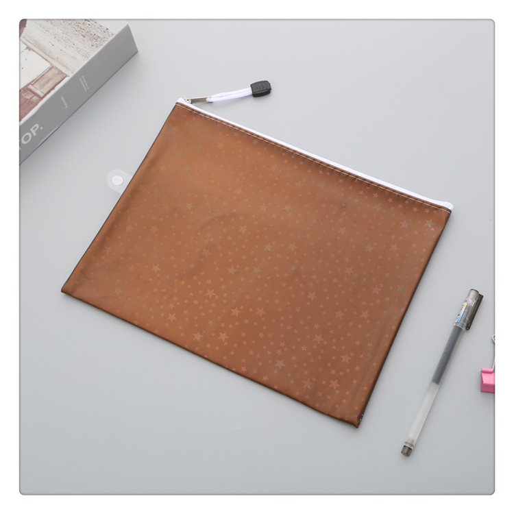 Starry Sky Pattern Waterproof Zipper Bag Canvas File Bag Can Be Customized Printing Logo Color and Style