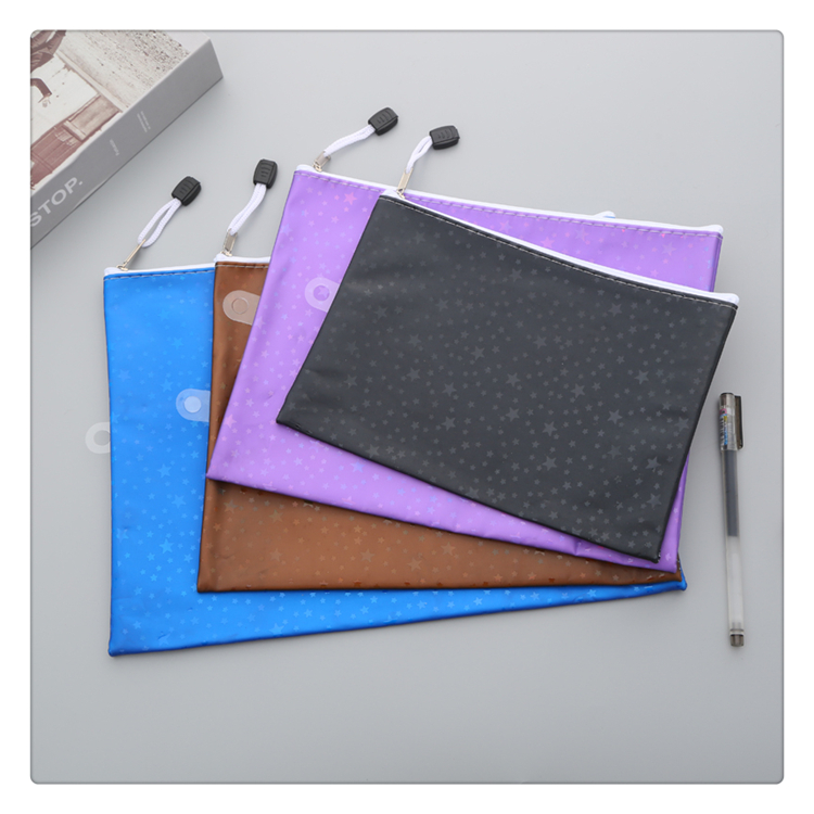 Starry Sky Pattern Waterproof Zipper Bag Canvas File Bag Can Be Customized Printing Logo Color and Style