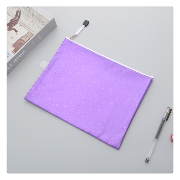 Starry Sky Pattern Waterproof Zipper Bag Canvas File Bag Can Be Customized Printing Logo Color and Style