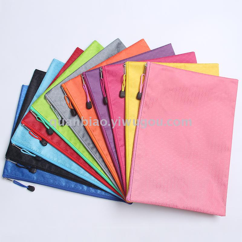 TRANBO football-print zipper bag cloth pen bag bill clip file bag OEM