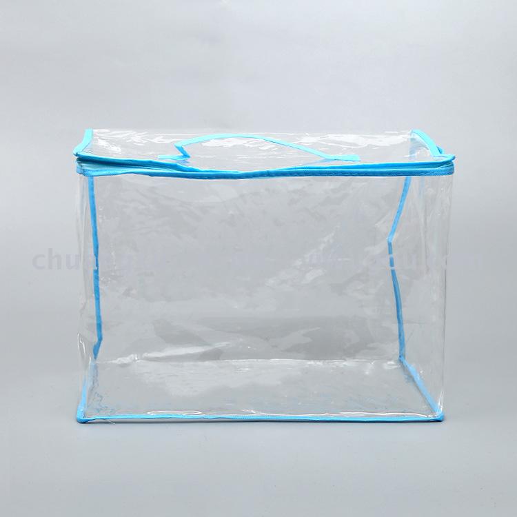 Customized home textile packaging blanket plastic bag PVC handbag transparent bag zipper bag