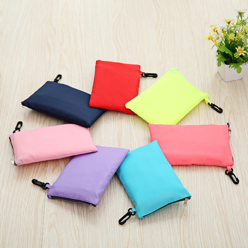 Fashion Folding Shopping Bag Portable Large Eco-friendly Bag Oxford Cloth Extra Thick Tote Zipper Bag Waterproof