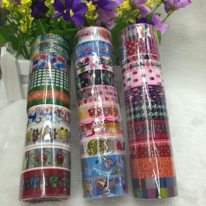 Printed adhesive tape, color tape, adhesive tape
