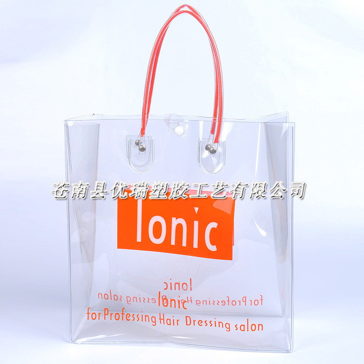 High frequency transparent PVC bag PVC plastic bag PVC handbag transparent bag custom-made clothing bag packaging bag
