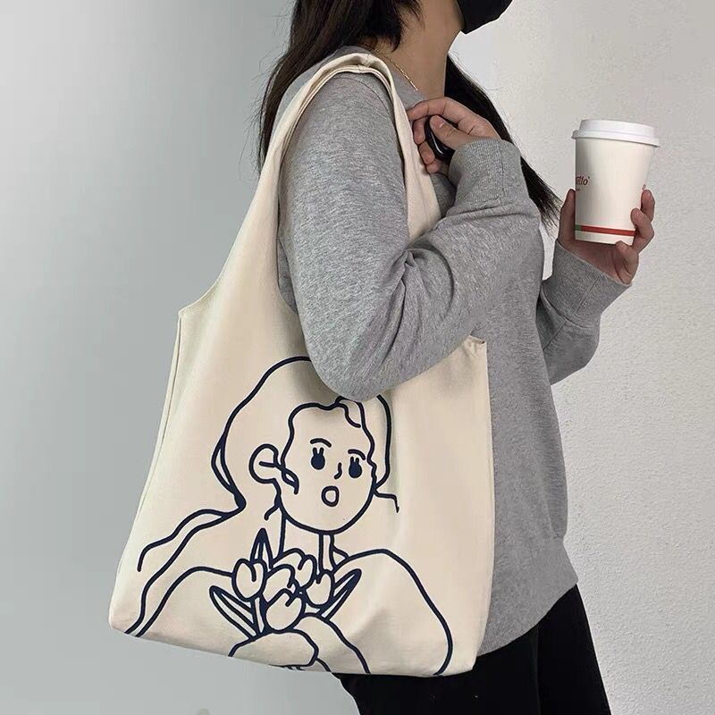 Canvas Bag Vest Bag Artistic Commuter Shoulder Bag Large Capacity Handbag