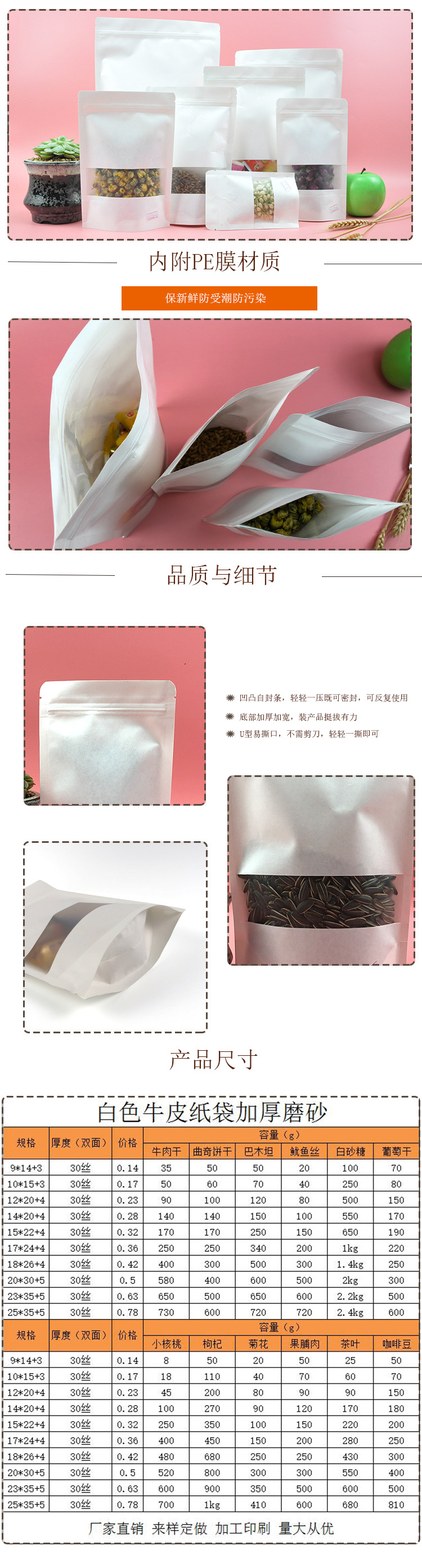 The sealing bag wholesale spot by Frosted kraft paper bag white packaging self-sealing private nuts sealed bag wholesale Spot The sealing bag wholesale spot by Frosted kraft paper bag white packaging self-sealing private nuts sealed bag wholesale Spot