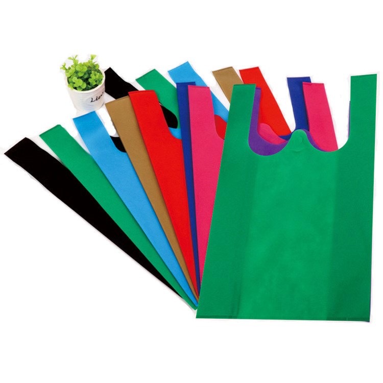 40G Non-Woven Fabric Brand New Material Vest Bag Non-Woven Fabric Vest Bag Shopping Pouch Spot Goods Can Be Customized Logo