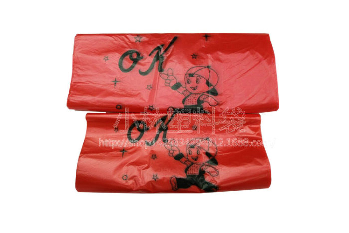Red OK plastic bags, supermarket shopping bag vest bag
