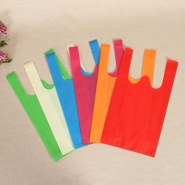Factory Environmental Protection Non-Woven Fabric Vest Bag Customized Color Supermarket Shopping Bag Film Advertising Non-Woven Handbag