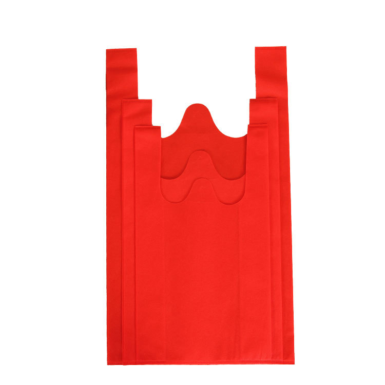 Factory Environmental Protection Non-Woven Fabric Vest Bag Customized Color Supermarket Shopping Bag Film Advertising Non-Woven Handbag