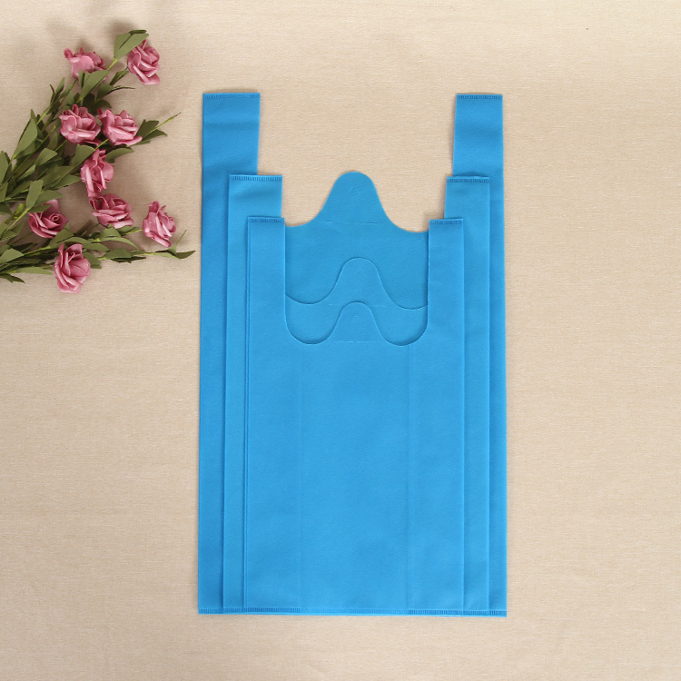 Factory Environmental Protection Non-Woven Fabric Vest Bag Customized Color Supermarket Shopping Bag Film Advertising Non-Woven Handbag