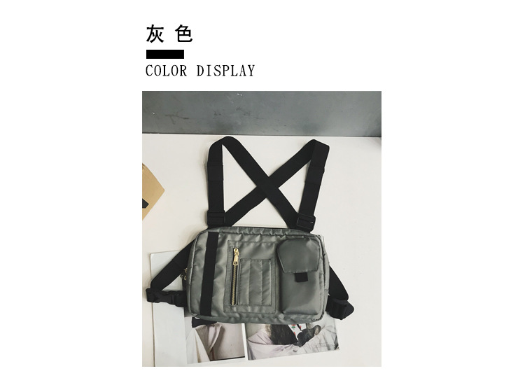 Internet Celebrity Same Style Function Combat Bag Ins Trendy Brand Crossbody Bag Men's Shoulder Multi-Functional Chest Bag Disco Jumping Vest Bag