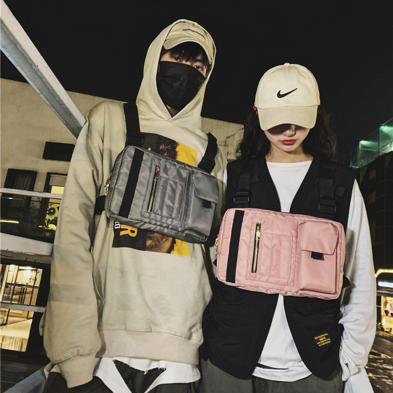 Internet Celebrity Same Style Function Combat Bag Ins Trendy Brand Crossbody Bag Men&#039;s Shoulder Multi-Functional Chest Bag Disco Jumping Vest Bag