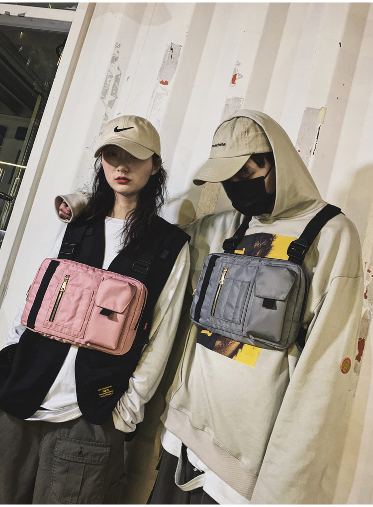 Internet Celebrity Same Style Function Combat Bag Ins Trendy Brand Crossbody Bag Men's Shoulder Multi-Functional Chest Bag Disco Jumping Vest Bag