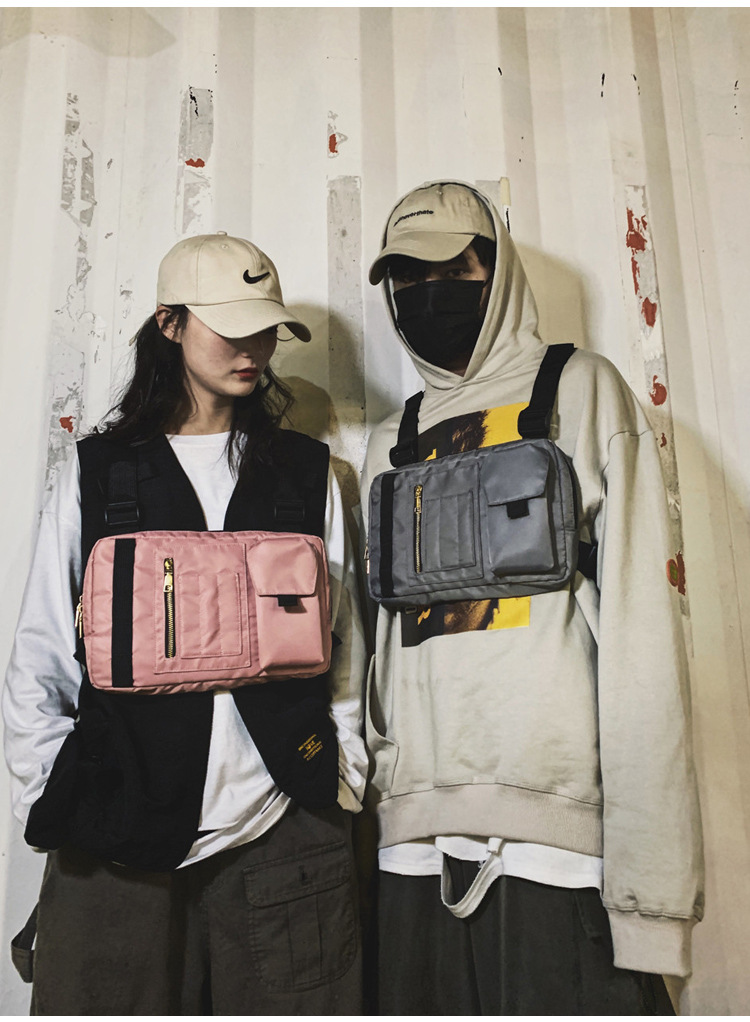 Internet Celebrity Same Style Function Combat Bag Ins Trendy Brand Crossbody Bag Men's Shoulder Multi-Functional Chest Bag Disco Jumping Vest Bag