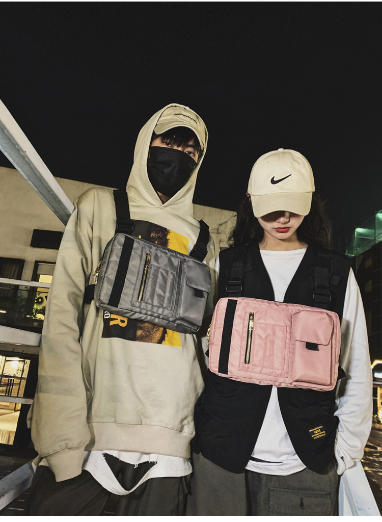 Internet Celebrity Same Style Function Combat Bag Ins Trendy Brand Crossbody Bag Men's Shoulder Multi-Functional Chest Bag Disco Jumping Vest Bag