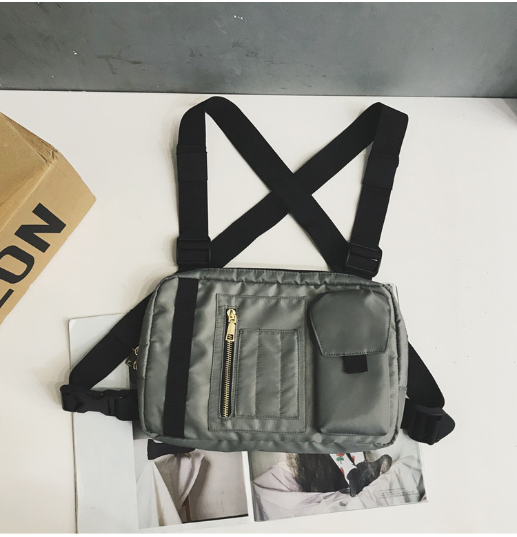 Internet Celebrity Same Style Function Combat Bag Ins Trendy Brand Crossbody Bag Men's Shoulder Multi-Functional Chest Bag Disco Jumping Vest Bag