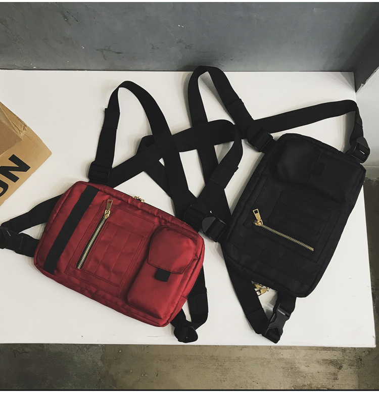 Internet Celebrity Same Style Function Combat Bag Ins Trendy Brand Crossbody Bag Men's Shoulder Multi-Functional Chest Bag Disco Jumping Vest Bag