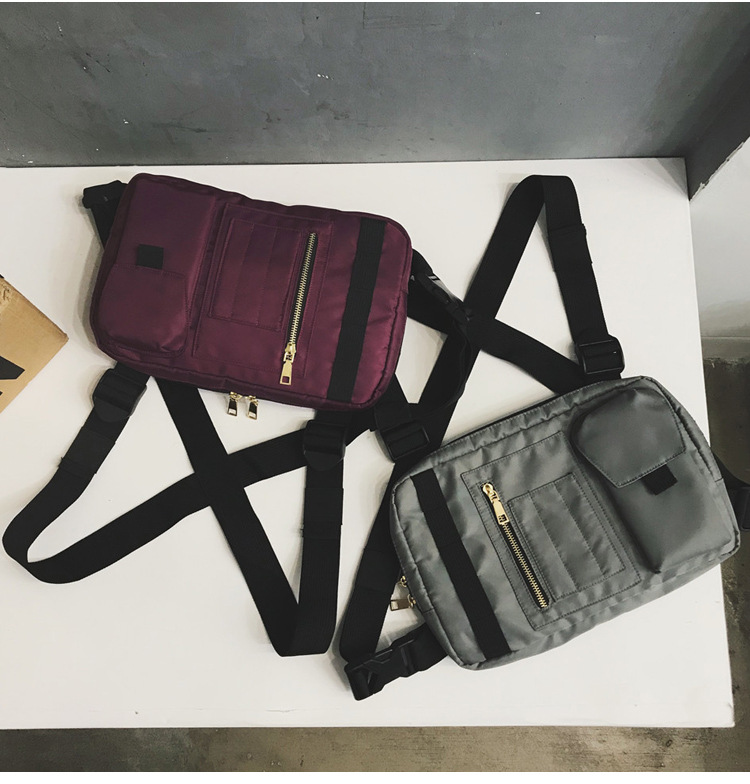 Internet Celebrity Same Style Function Combat Bag Ins Trendy Brand Crossbody Bag Men's Shoulder Multi-Functional Chest Bag Disco Jumping Vest Bag