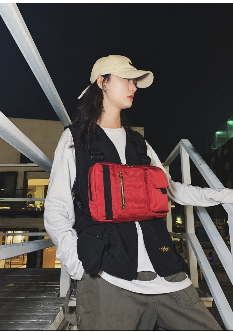 Internet Celebrity Same Style Function Combat Bag Ins Trendy Brand Crossbody Bag Men's Shoulder Multi-Functional Chest Bag Disco Jumping Vest Bag