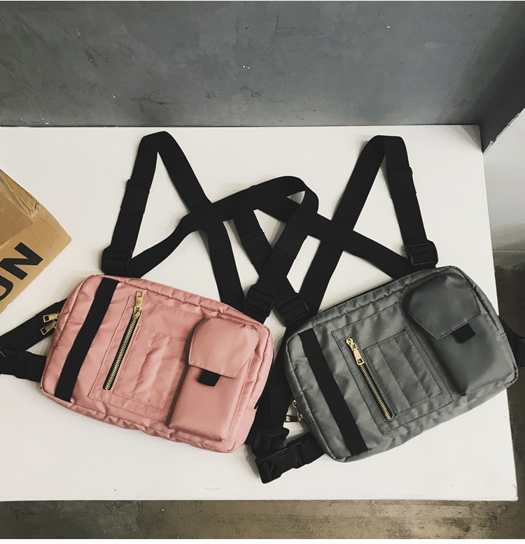 Internet Celebrity Same Style Function Combat Bag Ins Trendy Brand Crossbody Bag Men's Shoulder Multi-Functional Chest Bag Disco Jumping Vest Bag
