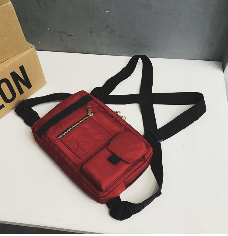 Internet Celebrity Same Style Function Combat Bag Ins Trendy Brand Crossbody Bag Men's Shoulder Multi-Functional Chest Bag Disco Jumping Vest Bag
