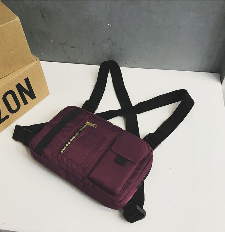 Internet Celebrity Same Style Function Combat Bag Ins Trendy Brand Crossbody Bag Men's Shoulder Multi-Functional Chest Bag Disco Jumping Vest Bag