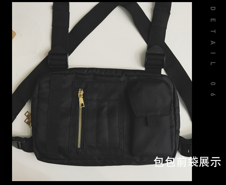 Internet Celebrity Same Style Function Combat Bag Ins Trendy Brand Crossbody Bag Men's Shoulder Multi-Functional Chest Bag Disco Jumping Vest Bag