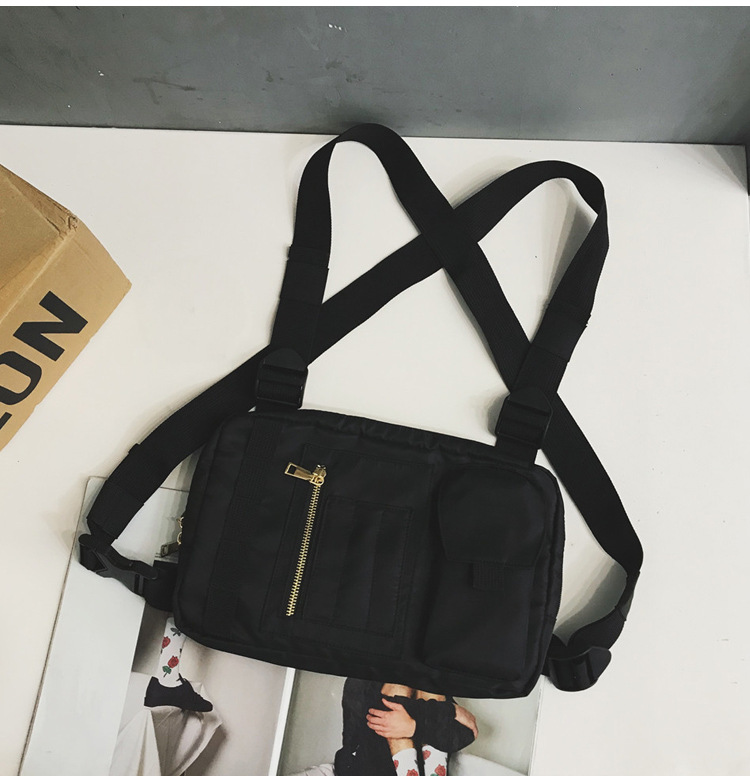 Internet Celebrity Same Style Function Combat Bag Ins Trendy Brand Crossbody Bag Men's Shoulder Multi-Functional Chest Bag Disco Jumping Vest Bag
