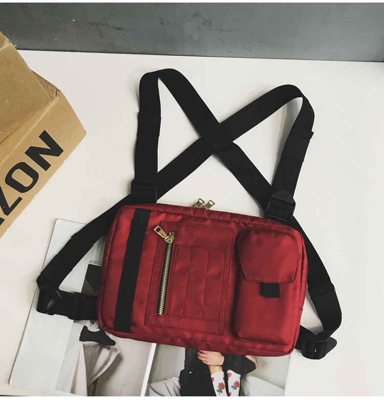 Internet Celebrity Same Style Function Combat Bag Ins Trendy Brand Crossbody Bag Men's Shoulder Multi-Functional Chest Bag Disco Jumping Vest Bag