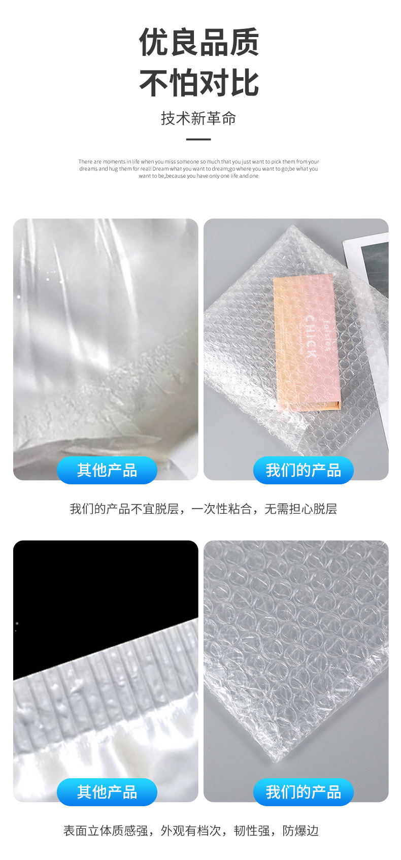 Bubble Bag New Material Thickened Transparent Bubble Film Bag Customized Express Logistics Packaging Double-Sided Bubble Film Bags