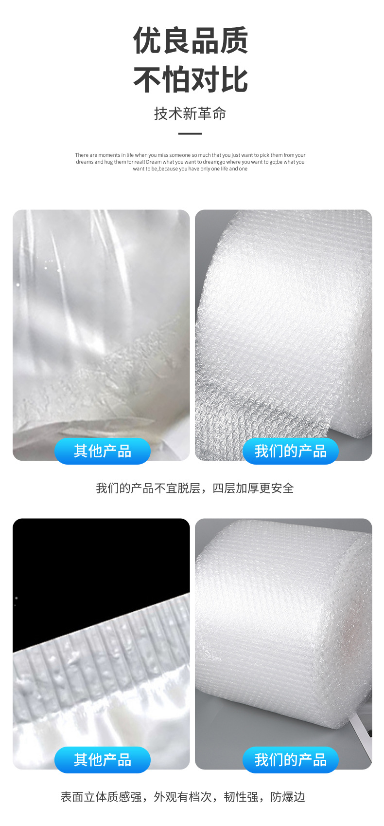 Factory Direct Supply Bubble Film Bubble Film Express Packaging Foam Bubble Warp Bubble Roll Packaging Customized Wholesale