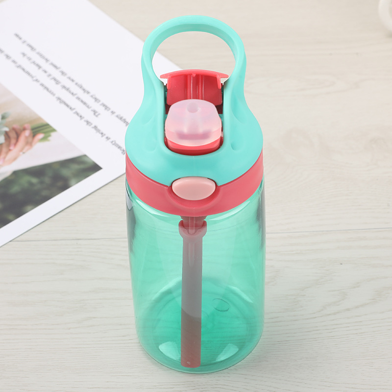 Little Handsome Children Cartoon Drinking Cup Baby Straw Cup Leak-Proof Cup Drinking Water Portable Kettle Sippy Cup Plastic Cup