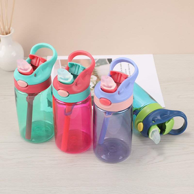 Little Handsome Children Cartoon Drinking Cup Baby Straw Cup Leak-Proof Cup Drinking Water Portable Kettle Sippy Cup Plastic Cup