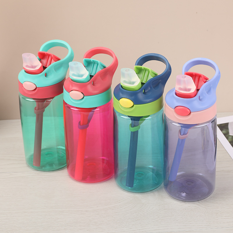 Little Handsome Children Cartoon Drinking Cup Baby Straw Cup Leak-Proof Cup Drinking Water Portable Kettle Sippy Cup Plastic Cup