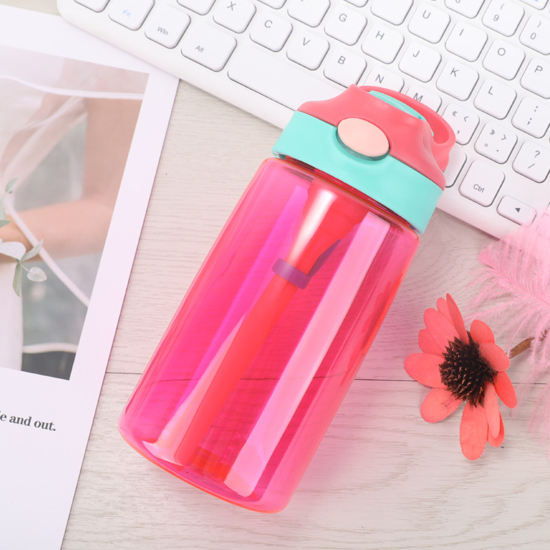Little Handsome Children Cartoon Drinking Cup Baby Straw Cup Leak-Proof Cup Drinking Water Portable Kettle Sippy Cup Plastic Cup