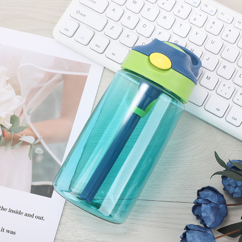Little Handsome Children Cartoon Drinking Cup Baby Straw Cup Leak-Proof Cup Drinking Water Portable Kettle Sippy Cup Plastic Cup
